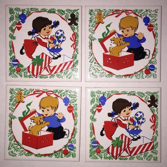 4 Jasco ceramic coaster vintage - Picture 1 of 8